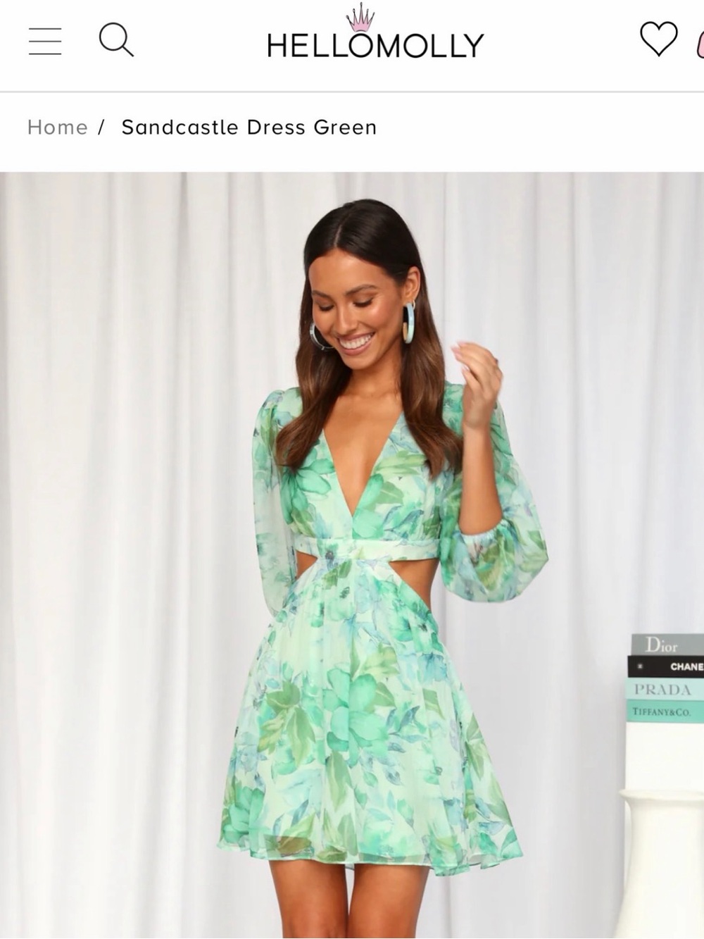 Hello Molly Green Floral Backless Wrap Dress